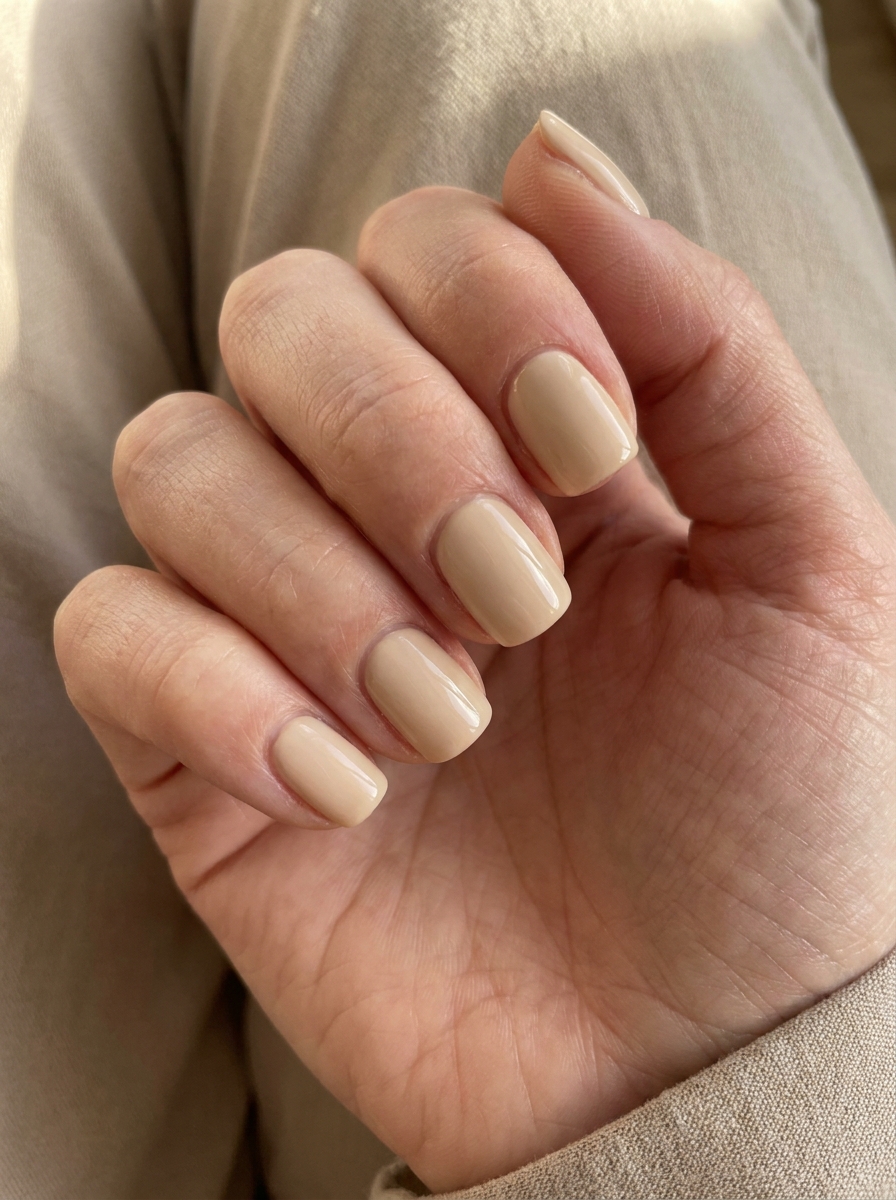 Creamy Beige Nails als Back to School Nails Inspiration 2026
